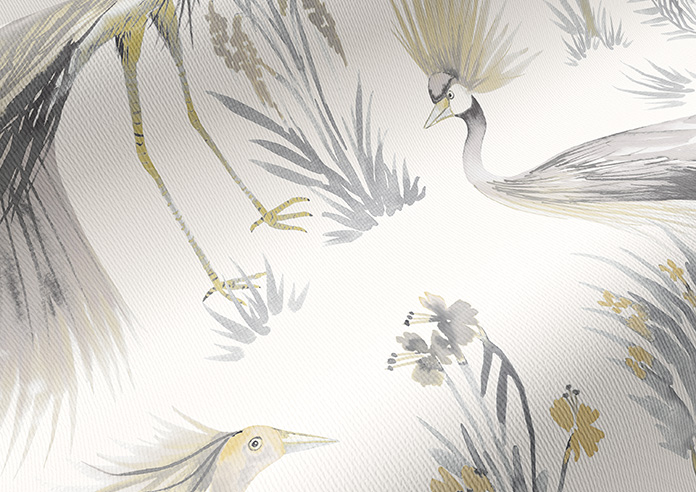 Tropical Birds, Golden Silver - Roller Blind - Image 4